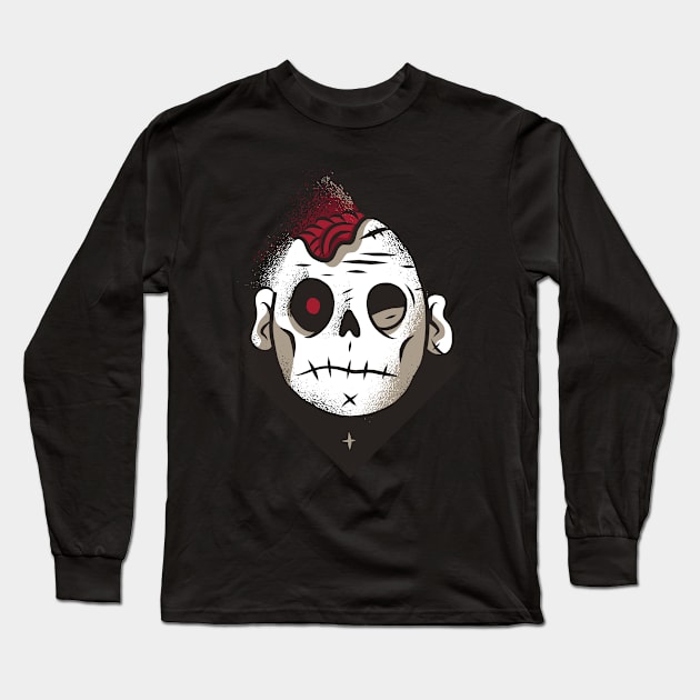 Dark zombie shows brain Long Sleeve T-Shirt by rueckemashirt